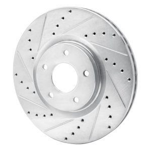 Nissan Juke Brake Rotor (1) - Front Left - R1 Concepts - Drilled & Slotted - Silver - `07-`17